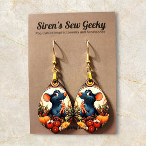 Remy Ratatouille Art Nouveau Floral Earrings France Paris